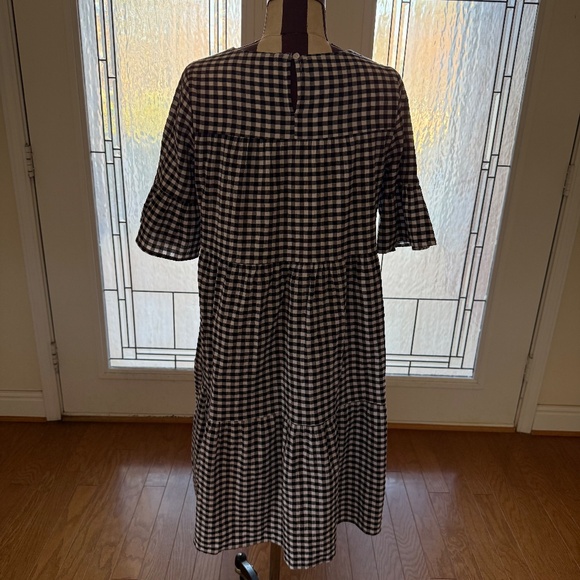 Tamnoon Bell Sleeve Dresses Lot of 2 Gingham and Striped Cotton Blend S Babydoll - Picture 8 of 16